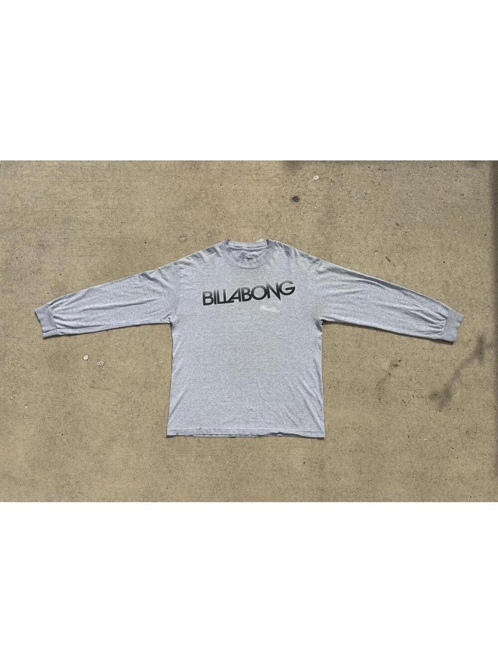 Vintage Billabong Gray Long Sleeve Graphic Shirt Men's Large